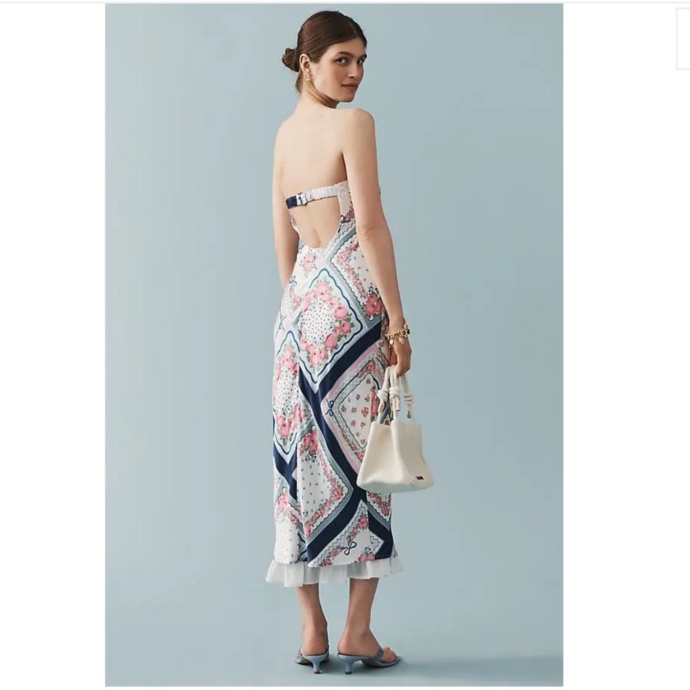 NWT Anthropology FOR LOVE & LEMONS  Daisy Mae Strapless Midi Slip Dress - Picture 3 of 10